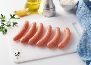 Salsitxes de pollastre [Safata de 500 g./12 unidades aprox. a 11,28€/Kg.]