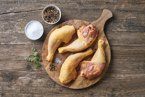 Muslos de pollo de payés  [3-4 unidades, 1 Kg. aprox. a 10,05€/Kg.]
